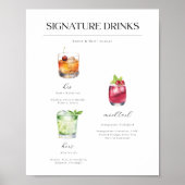 Signature Drankjes Bruiloft Cocktails Poster (Voorkant)