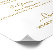 Signature Drankjes Goud Persoonlijke Trouwbar Poster (Hoek)