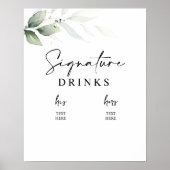 Signature-drankjes groen bord poster (Voorkant)
