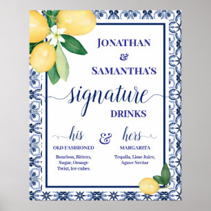 Signature Drankjes Mediterrane Huwelijksreceptie Poster