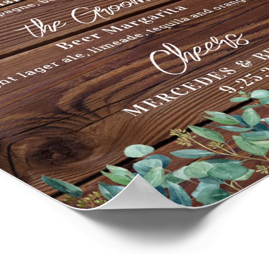 Signature Drankjes Slingerlichtjes Aangepaste Trou Poster (Hoek)