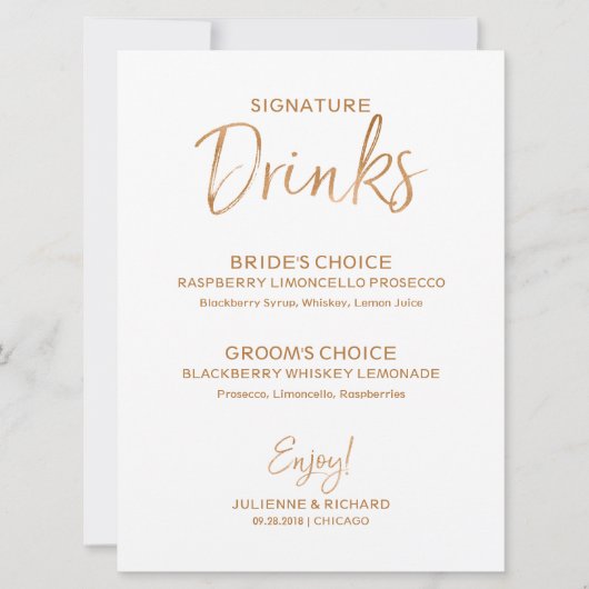 Signature Drankjes | Stijlvolle gouden roos met le Kaart (Voorkant)