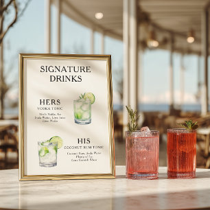 Signature Drankjes Trouwcocktail Poster