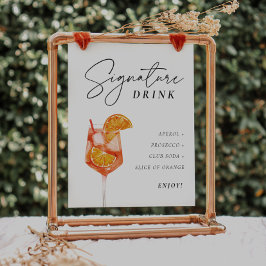 Signature Drink Aperol Bridal Shower Sign Poster