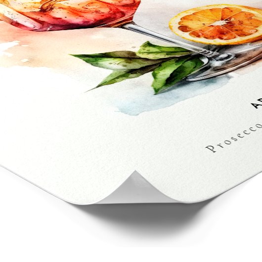 Signature Drink Aperol Spritz Vrijgezellenfeest Poster (Hoek)