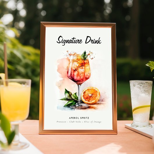 Signature Drink Aperol Spritz Vrijgezellenfeest Poster