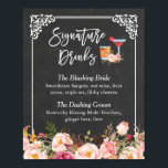 Signature Drink Cocktail Floral Chalkboard Wedding Poster<br><div class="desc">De handtekening Drink Cocktail Floral Chalkboard Wedding Sign Poster Sjabloon. (1) De standaardgrootte is 8 x 10 duim, kunt u het in om het even welke grootte veranderen. (2) Voor verdere aanpassing, gelieve de "pas verder"verbinding aan en ons ontwerphulpmiddel te gebruiken om deze sjabloon te wijzigen. (3) Neem contact met...</div>