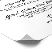 Signature Drink Cocktails Wedding Sign - Black Poster (Hoek)