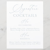 Signature Drink Dusty Blue & White Wedding Menu (Voorkant)