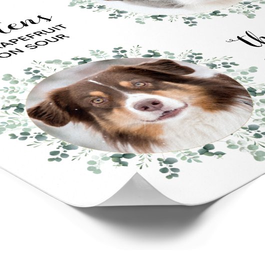 Signature Drink Pet Wedding 3 Foto Cocktail Poster (Hoek)