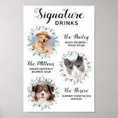 Signature Drink Pet Wedding 3 Foto Cocktail Poster (Voorkant)