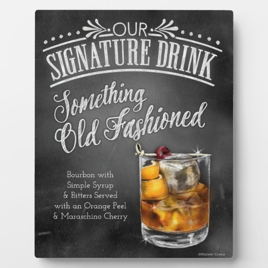 Signature Drink Sign: Iets Old Fashioned Plaq Fotoplaat (Voorkant)