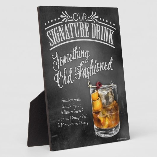 Signature Drink Sign: Iets Old Fashioned Plaq Fotoplaat (Zijkant)