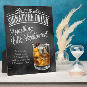 Signature Drink Sign: Iets Old Fashioned Plaq Fotoplaat