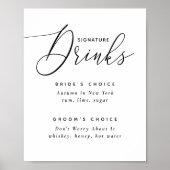 Signature Drink | Trouwfeest Cocktails Bordje Poster (Voorkant)