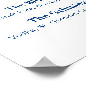 Signature Drink Wedding Sign Navy Blue Calligraphy Poster (Hoek)