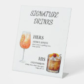Signature Drink zijn Hers Aperol Spritz Rum & Coke Reclamebord Met Voetstuk (Voorkant)