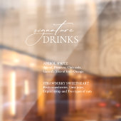 Signature Drinken Bar Acryl/Spiegel Decal Sign (Vel 2)