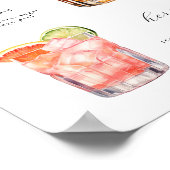 Signature Drinken Bruiloft Cocktails Poster (Hoek)