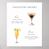 Signature Drinken Bruiloft Cocktails Poster (Voorkant)