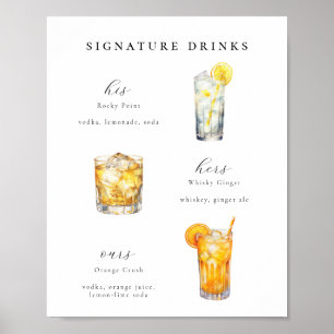 Signature Drinken Bruiloft Cocktails Poster