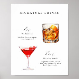 Signature Drinken Bruiloft Cocktails Poster