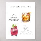 Signature Drinken Bruiloft Cocktails Poster (Voorkant)