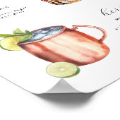 Signature Drinken Bruiloft Cocktails Poster (Hoek)