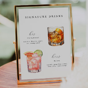 Signature Drinken Bruiloft Cocktails Poster