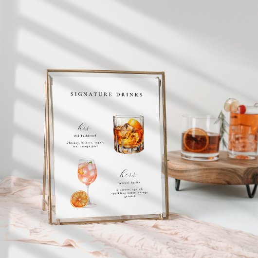 Signature Drinken Bruiloft Cocktails Poster