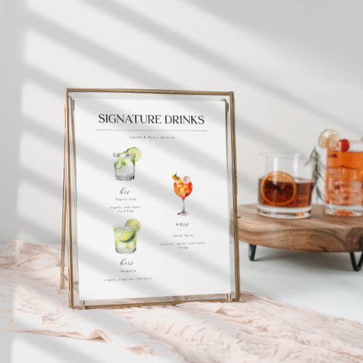 Signature Drinken Bruiloft Cocktails Poster