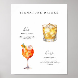 Signature Drinken Bruiloft Cocktails Poster