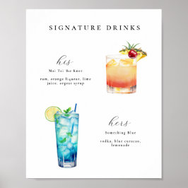 Signature Drinken Bruiloft Cocktails Poster