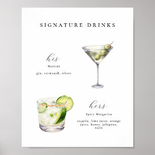 Signature Drinken Bruiloft Cocktails Poster