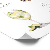 Signature Drinken Bruiloft Cocktails Poster (Hoek)