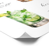 Signature Drinken Bruiloft Cocktails Poster (Hoek)