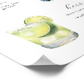 Signature Drinken Bruiloft Cocktails Poster (Hoek)