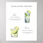 Signature Drinken Bruiloft Cocktails Poster (Voorkant)