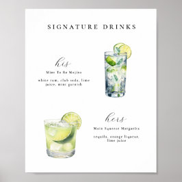 Signature Drinken Bruiloft Cocktails Poster