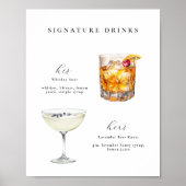 Signature Drinken Bruiloft Cocktails Poster (Voorkant)