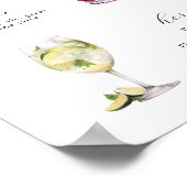 Signature Drinken Bruiloft Cocktails Poster (Hoek)