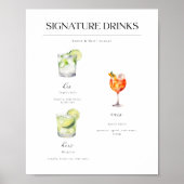 Signature Drinken Bruiloft Cocktails Poster (Voorkant)
