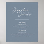 Signature drinken bruiloft modern minimal stoffig  poster (Voorkant)