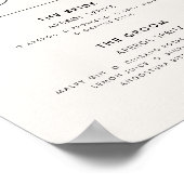 Signature drinken bruiloft modern minimal wit poster (Hoek)