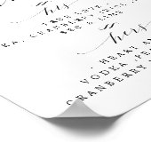 Signature Drinken Cocktails Wedding Bar Menu Sign Poster (Hoek)