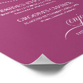 Signature Drinken Elegant Roze Cassis Trouwbord Poster (Hoek)