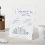 Signature Drinken Lavendel Rozen & Bloesems Bruilo Reclamebord Met Voetstuk (Insitu)