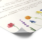 Signature Drinken Levendige Wildflower bruiloft Poster (Hoek)