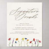 Signature Drinken Levendige Wildflower bruiloft Poster (Voorkant)