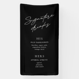 Signature Drinken Minimalistische Black & White Ba Spandoek